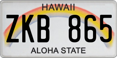 HI license plate ZKB865