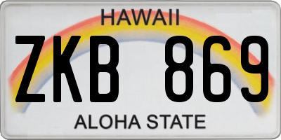 HI license plate ZKB869