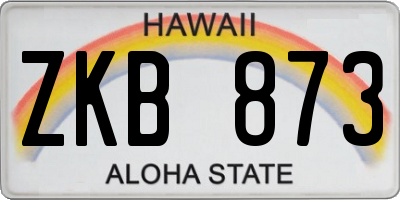HI license plate ZKB873