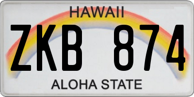 HI license plate ZKB874