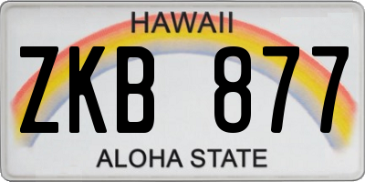 HI license plate ZKB877