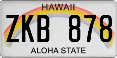 HI license plate ZKB878