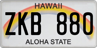 HI license plate ZKB880