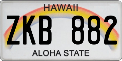 HI license plate ZKB882