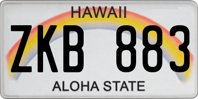 HI license plate ZKB883