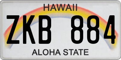 HI license plate ZKB884