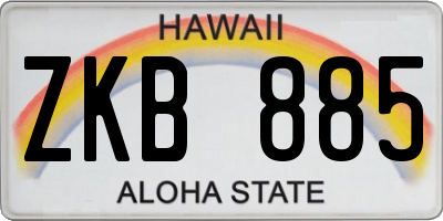 HI license plate ZKB885