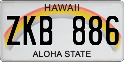HI license plate ZKB886