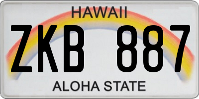HI license plate ZKB887