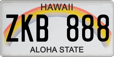 HI license plate ZKB888