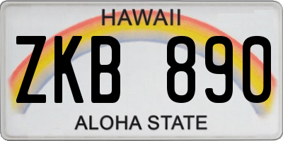 HI license plate ZKB890