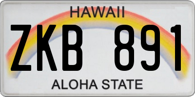 HI license plate ZKB891