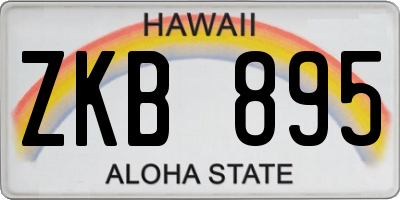 HI license plate ZKB895