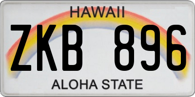 HI license plate ZKB896