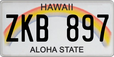 HI license plate ZKB897