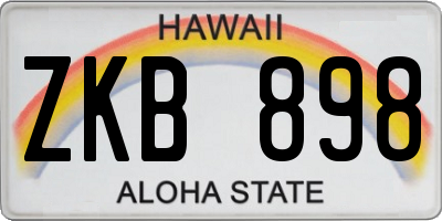 HI license plate ZKB898