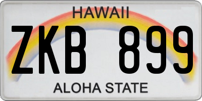 HI license plate ZKB899