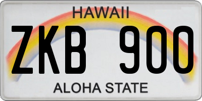 HI license plate ZKB900