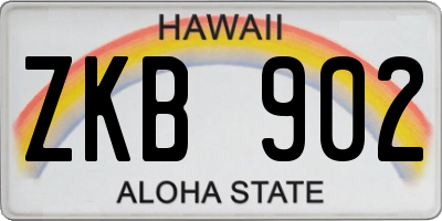 HI license plate ZKB902
