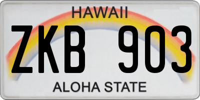 HI license plate ZKB903
