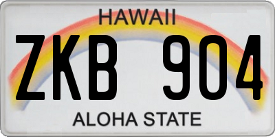 HI license plate ZKB904