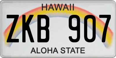 HI license plate ZKB907