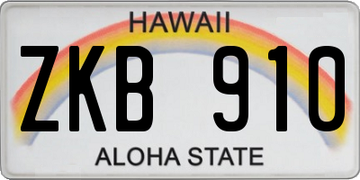 HI license plate ZKB910