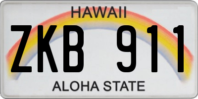 HI license plate ZKB911
