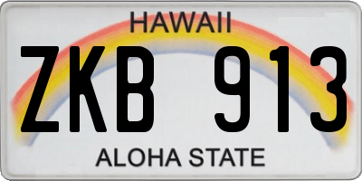 HI license plate ZKB913