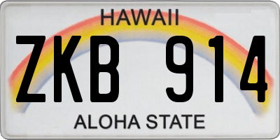 HI license plate ZKB914