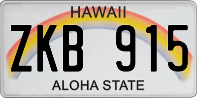 HI license plate ZKB915