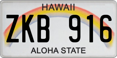 HI license plate ZKB916