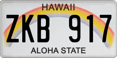 HI license plate ZKB917