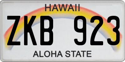 HI license plate ZKB923