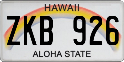 HI license plate ZKB926