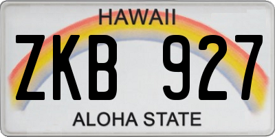 HI license plate ZKB927