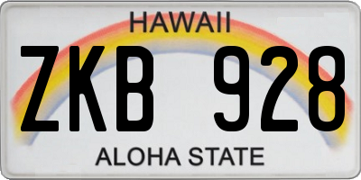 HI license plate ZKB928