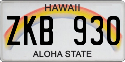 HI license plate ZKB930