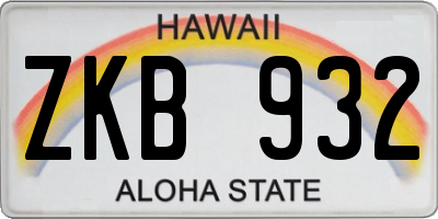HI license plate ZKB932