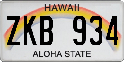 HI license plate ZKB934