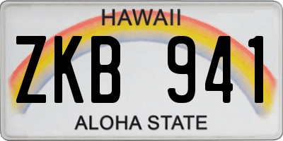 HI license plate ZKB941