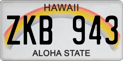 HI license plate ZKB943