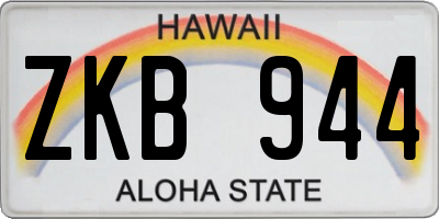 HI license plate ZKB944