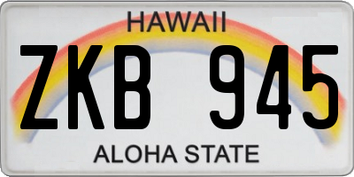 HI license plate ZKB945