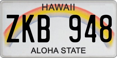 HI license plate ZKB948