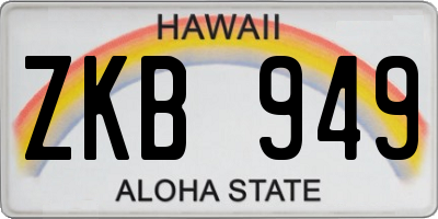 HI license plate ZKB949