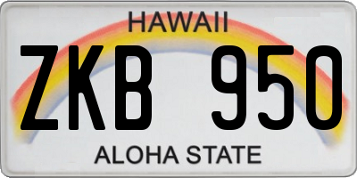 HI license plate ZKB950