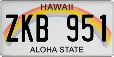 HI license plate ZKB951