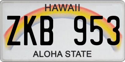HI license plate ZKB953
