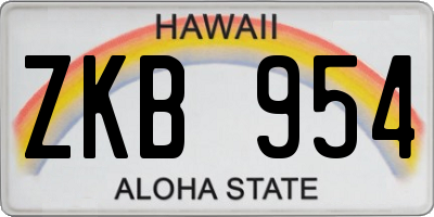 HI license plate ZKB954